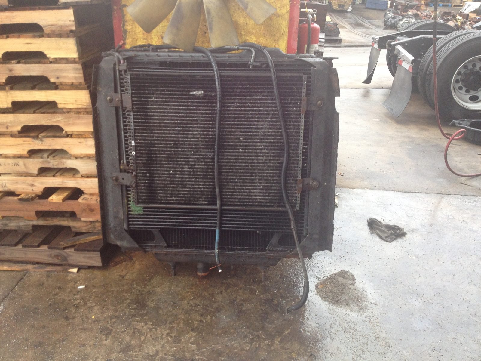 The radiator and cooling package removed as one assembly