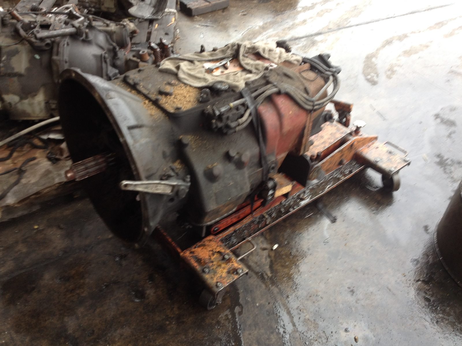 The transmission separated from the engine